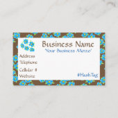  klein blauw bloemig Visitekaartje Kortingskaartje (Voorkant)