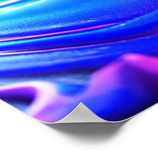 Klein blauw en Paarse kunstwerken Abstract Poster (Hoek)