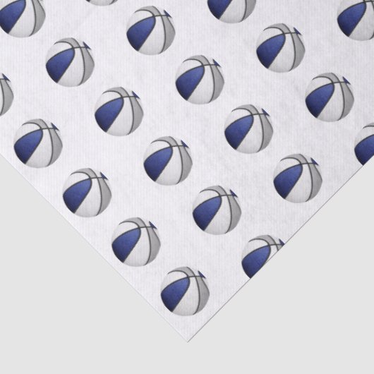 klein blauw grijs basketbal patroon tissuepapier (Detail)