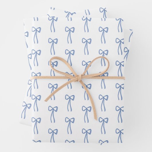 Klein Blauw Mignon Sprei Geschenkverpakking Inpakpapier Vel (In situ)