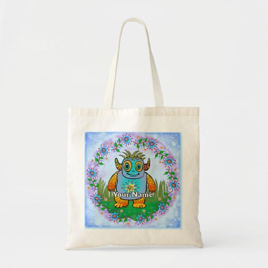 Klein Blauw Monster Tote Bag (Voorkant)