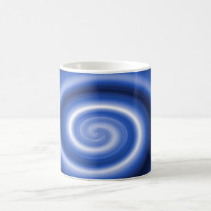 Klein blauw spiraalpatroon koffiemok