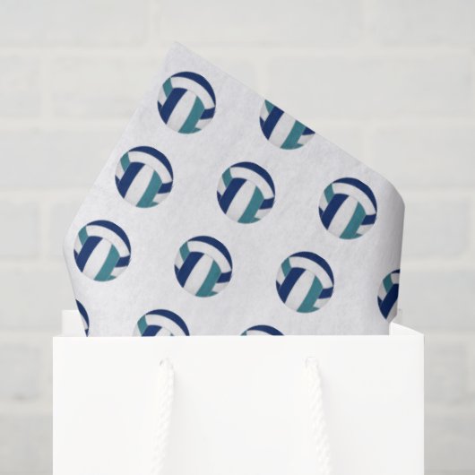 klein blauw teal volleybal patroon tissuepapier (Cadeauzakje)