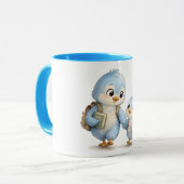 Klein Blauw Vogel Accent Koffiemok Mok (Voorkant links)