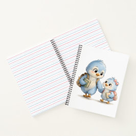 Klein Blauw Vogelschrijfboek Notitieboek