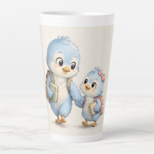 Klein Blauw Vogeltje Hoge Latte Koffiemok Mok