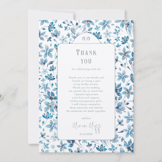 Klein blauw Vrijgezellenfeest bedankkaart Kaart (Voorkant)