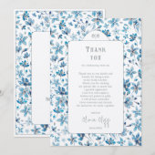 Klein blauw Vrijgezellenfeest bedankkaart Kaart (Voorkant / Achterkant)