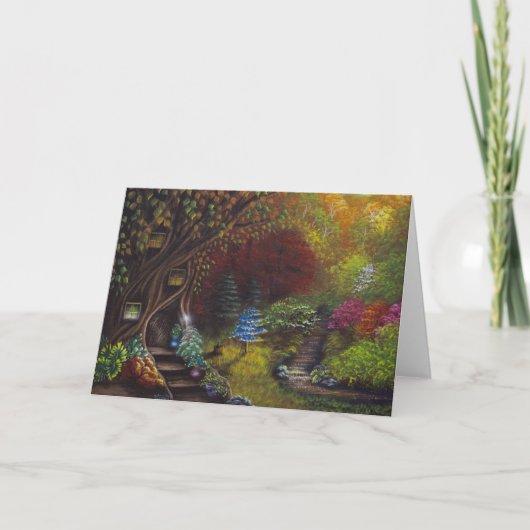 Klein blauw Wenskaart Kaart (Voorkant)