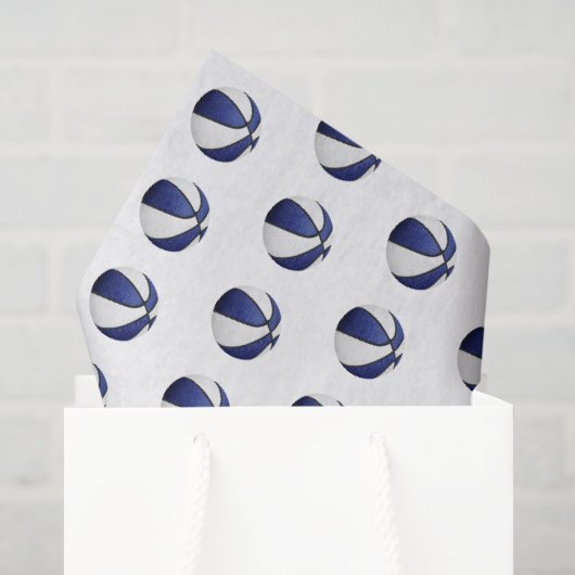 klein blauw-wit basketbalpatroon tissuepapier (Cadeauzakje)