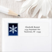 Klein Blauwe Sneeuwvlok Etiket (Insitu)