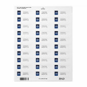 Klein Blauwe Sneeuwvlok Etiket (Full Sheet)