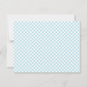 Klein Bleek Robin Ei Blauw Geruit Notitiekaartje (Achterkant)