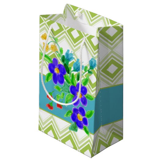 Klein Bloemengeschenktasje Cadeauzakje (Voorkant Gekanteld)