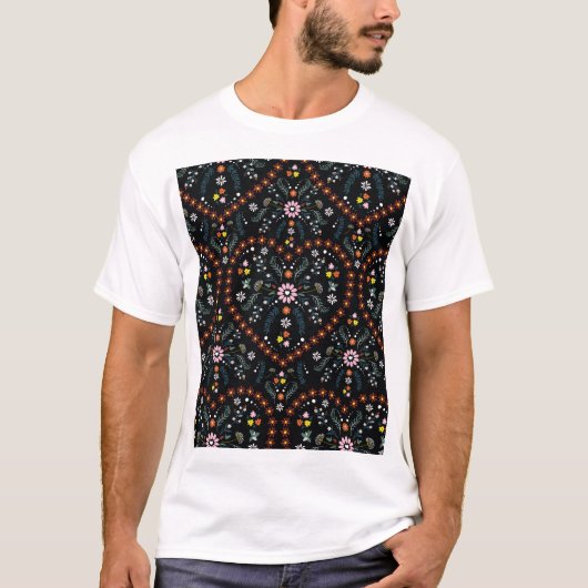 Klein bloemhart: fantasie naadloos. t-shirt (Voorkant)