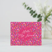 Klein Bloemmotief Aangepaste Vriendschapsansichtka Briefkaart (Staand voorkant)