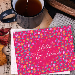 Klein Bloemmotief Aangepaste Vriendschapsansichtka Briefkaart