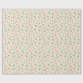 Klein bloempakpapier | Retro veerkleuren Cadeaupapier (Vlak)