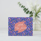Klein Bloempatroon Aangepaste Vriendschapsansichtk Briefkaart (Staand voorkant)