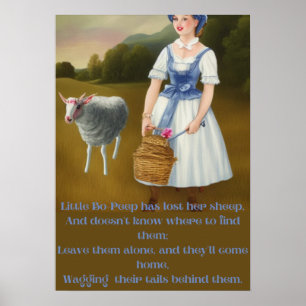 Klein bo-peep heeft haar schapen verloren leuk knu poster
