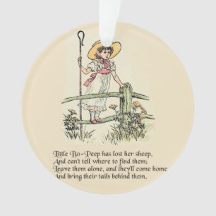 Klein Bo-Peep: Klassieke Kate Greenaway-kinderkame Ornament