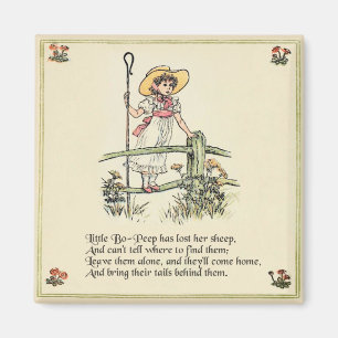 Klein Bo-Peep: Klassieke Kate Greenaway Nursery Magneet