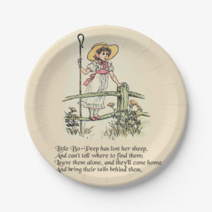 Klein Bo-Peep: Klassieke Kate Greenaway Nursery Papieren Bordje