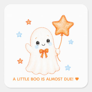 Klein Boe Geest Oranje Halloween Baby Shower Vierkante Sticker
