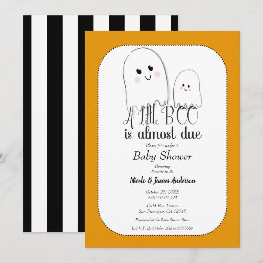 Klein BOE! Halloween spook babyshower Kaart (Voorkant / Achterkant)
