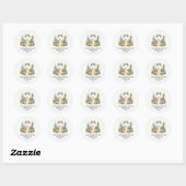 Klein Boho Cactus Koppel Ronde Sticker (Vel)