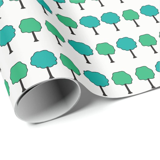 Klein Bomen Patroon Verpakkend Document Cadeaupapier (Rol Hoek)