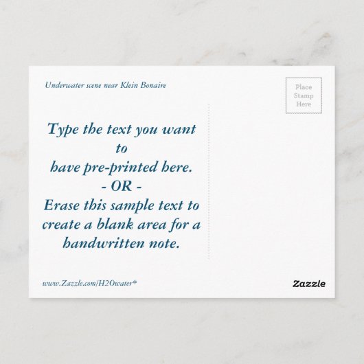 Klein Bonaire Briefkaart (Achterkant)