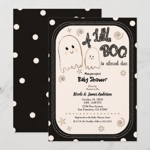 Klein BOO Whimsische Geest Halloween Baby Borrel Kaart