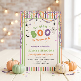 Klein Boo Whimsische Halloween Verjaardagsuitnodig Kaart