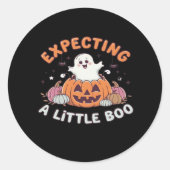 Klein Boo wordt verwacht Ronde Sticker (Voorkant)