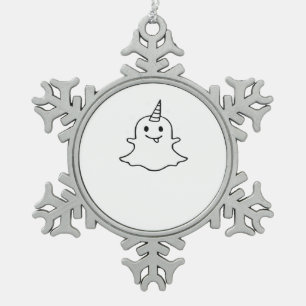 Klein Boonicorn Trendy Uniek Tin Sneeuwvlok Ornament