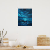 Klein bootje op de oceaan poster (Keuken)