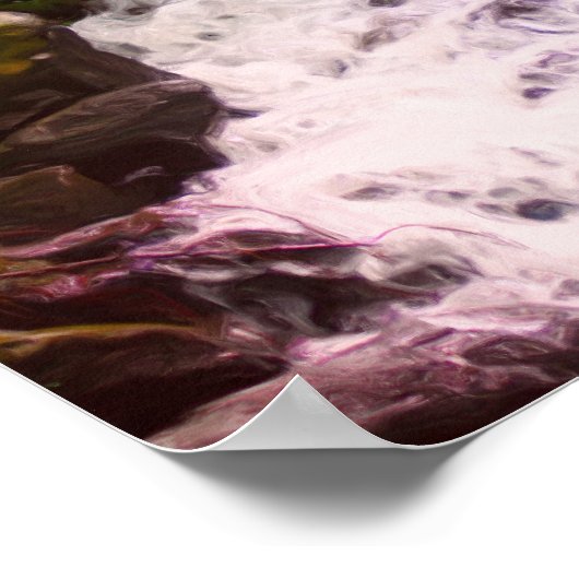 Klein bos Watervalolie Fotoschilfers Poster (Hoek)