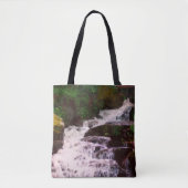 Klein bos Watervalolie Fotoschilfers Tote Bag (Voorkant)