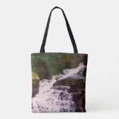 Klein bos Watervalolie Fotoschilfers Tote Bag (Achterkant)