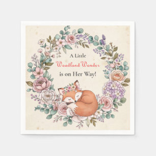 Klein boswonder is op komst Baby Shower Servet