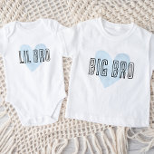Klein broertje blauwe hart bijpassende sibling fam romper