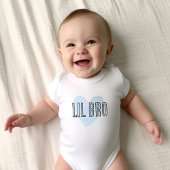 Klein broertje blauwe hart bijpassende sibling fam romper