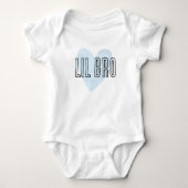 Klein broertje blauwe hart bijpassende sibling fam romper (Voorkant)