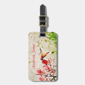 Klein brons, kolibrie bagagelabel (Voorkant verticaal)