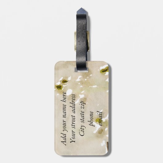 Klein brons, kolibrie bagagelabel (Achterkant verticaal)