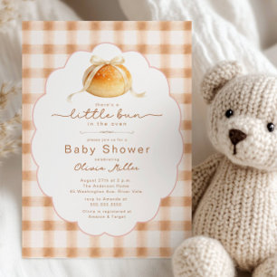 Klein broodje in de oven baby shower uitnodiging
