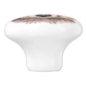 Klein bruin Beer met bloemhoofddeksel Keramische Knop (Zijkant)