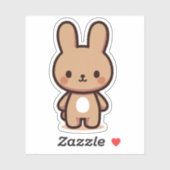 Klein bruin konijntje uit het bos sticker (Vel)