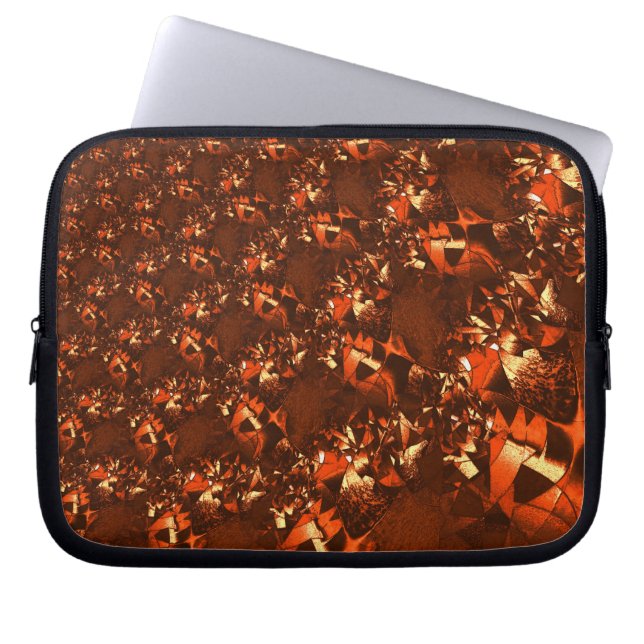 Klein bruinkoraal, in reliëf laptop sleeve (Voorkant)